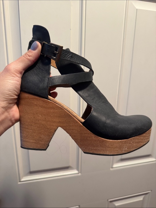 Free People Shoes - Free People Wooden Wedge Platform Cutout Boot - Black